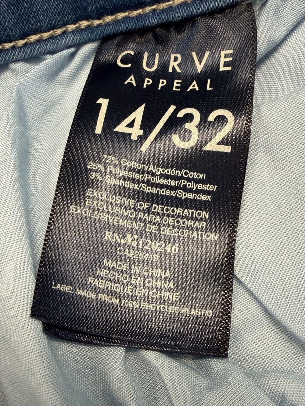 Curve Appeal Figure Flattering Light Wash Skinny Jeans Sz 14 - Picture 9 of 9